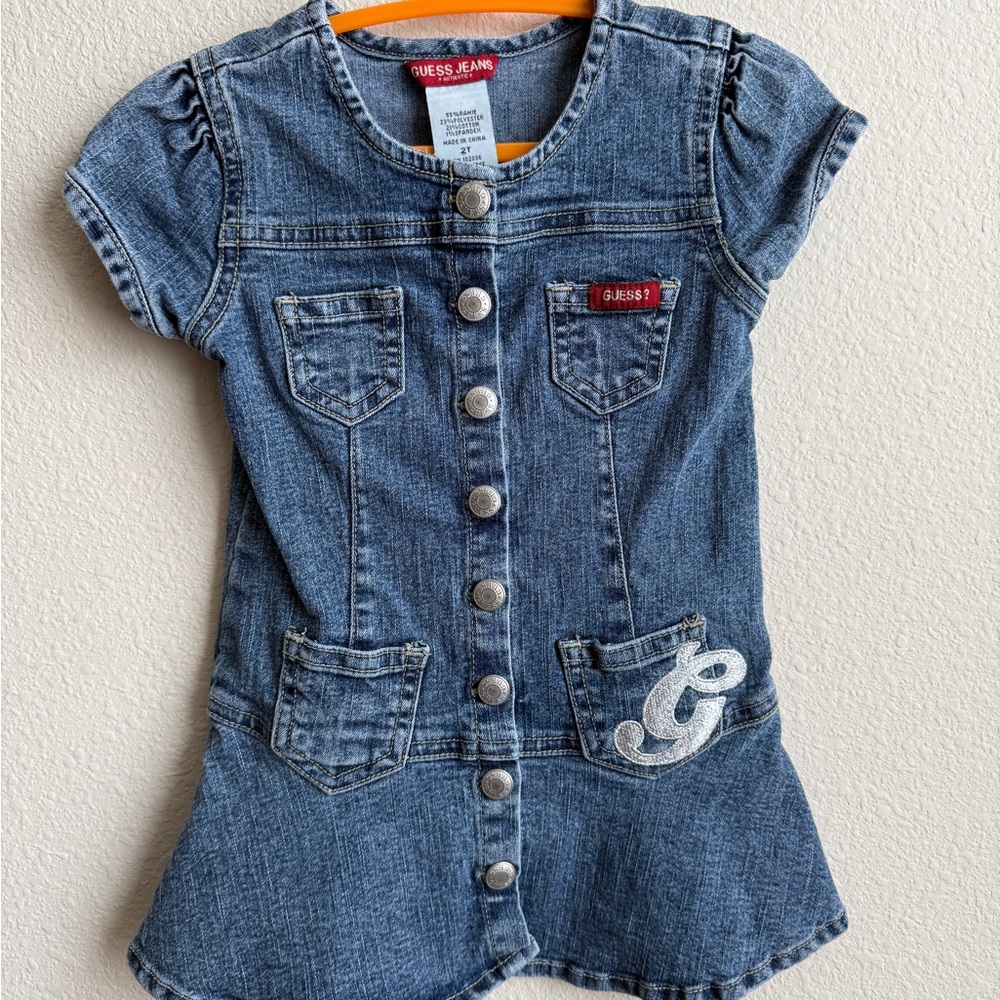Guess Blue Denim Kids Casual Dress